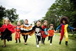 Little kids at a Halloween Party